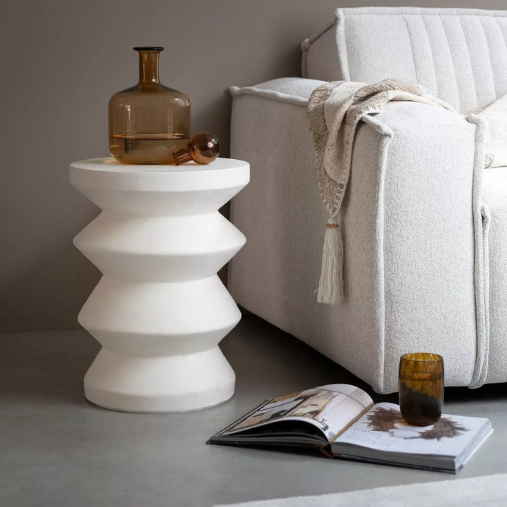 Zig Zag Side Table - White