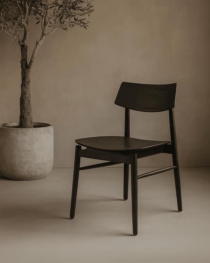 Mono Solid Oak Dining Chair - Matte Black Tommy Franks 2