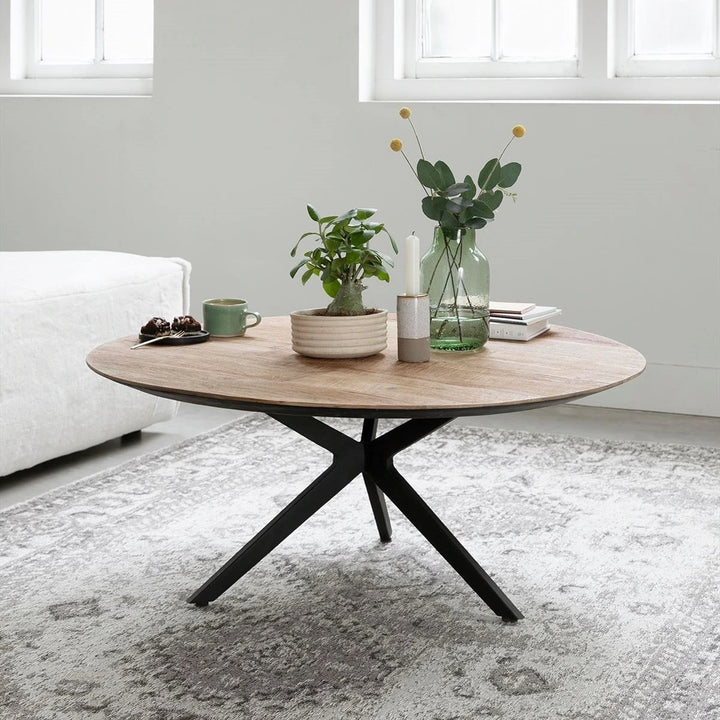 Metropole Round Coffee Table - Recycled Teakwood