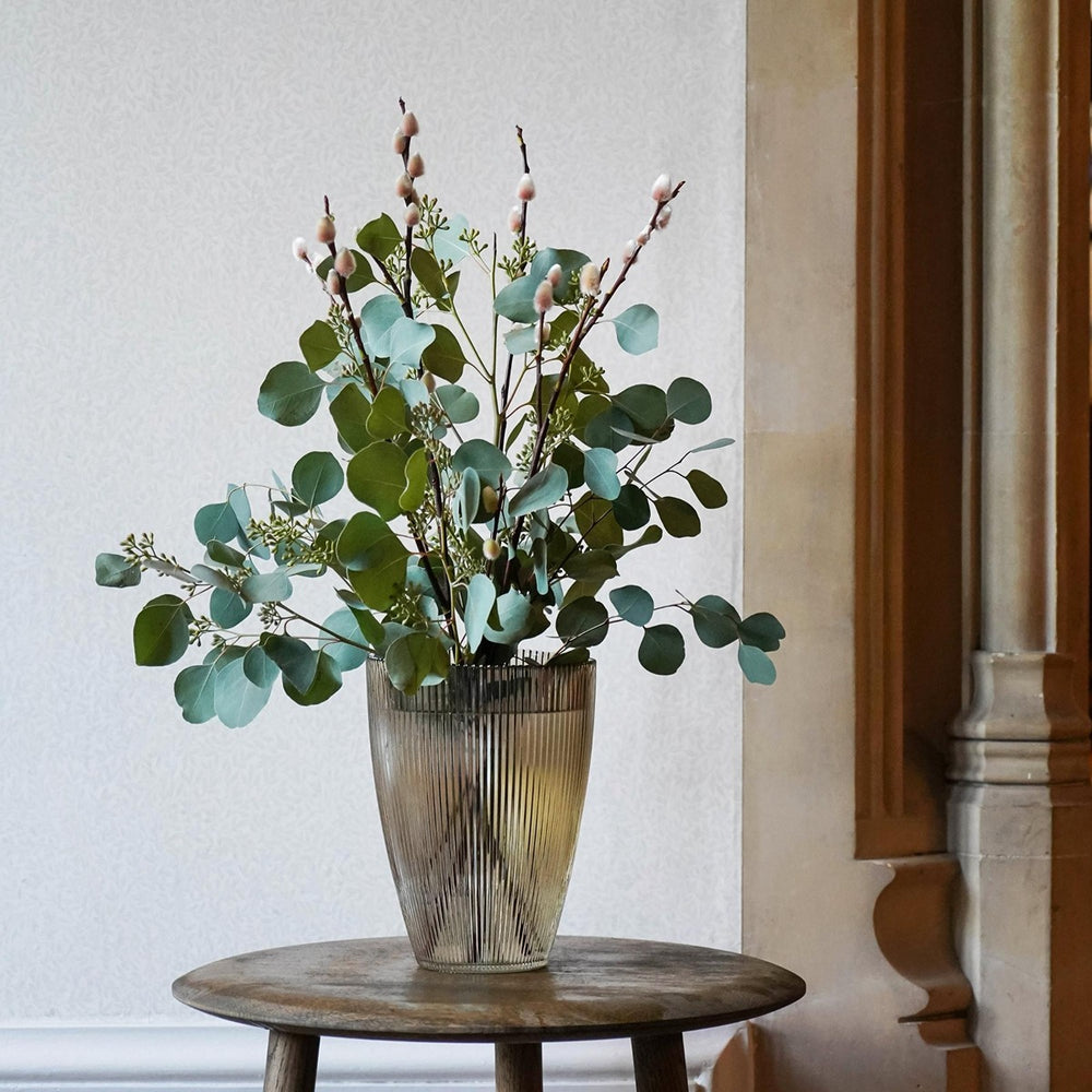 Tall Ribbed Vase - Mocha Ivyline 2