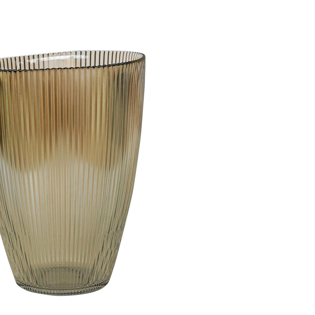 Tall Ribbed Vase - Mocha Ivyline 3