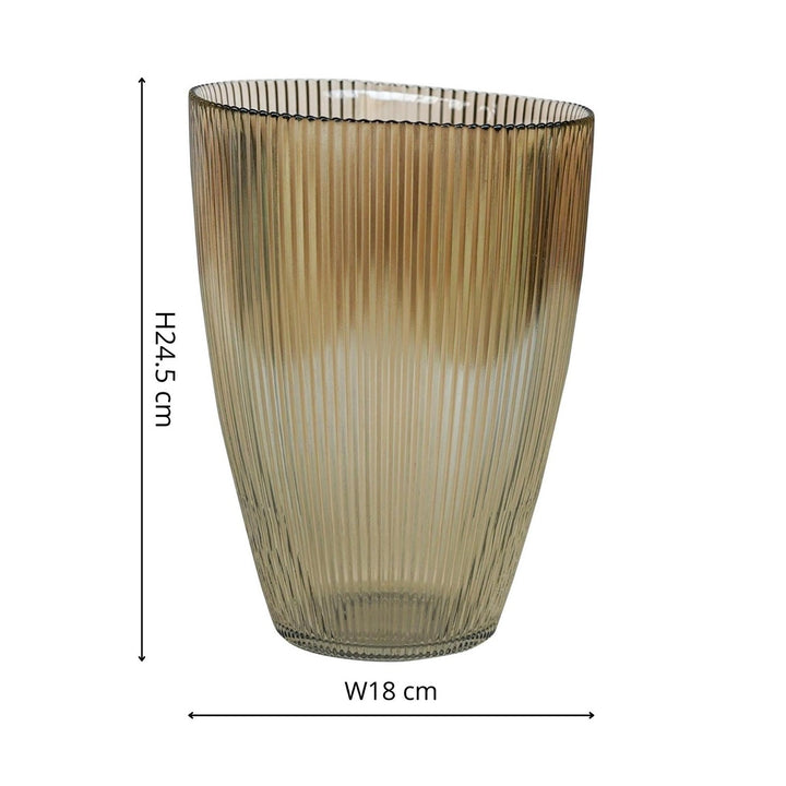Tall Ribbed Vase - Mocha Ivyline 4