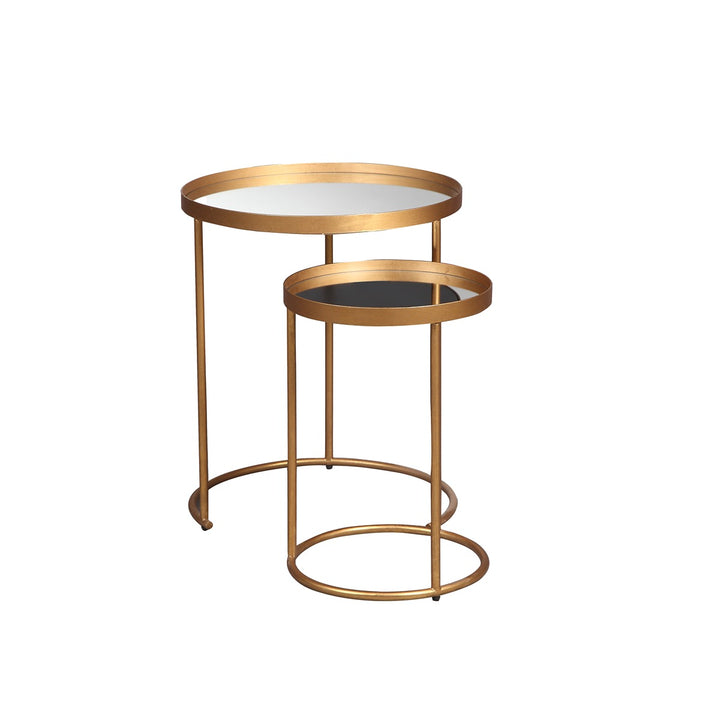 Song Set of 2 Round Side Tables - Antique Gold LiangAndEimil 1
