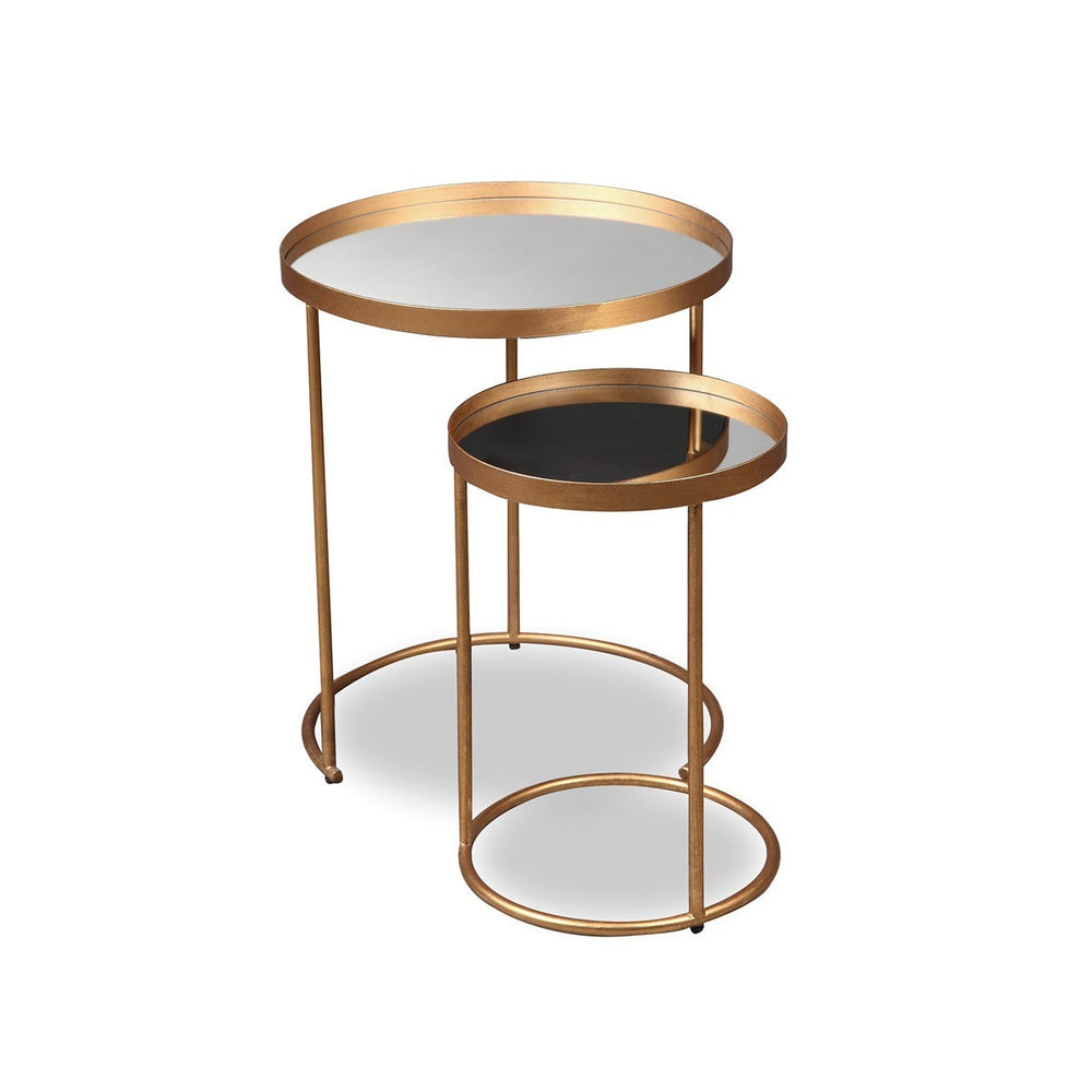 Song Set of 2 Round Side Tables - Antique Gold LiangAndEimil 2