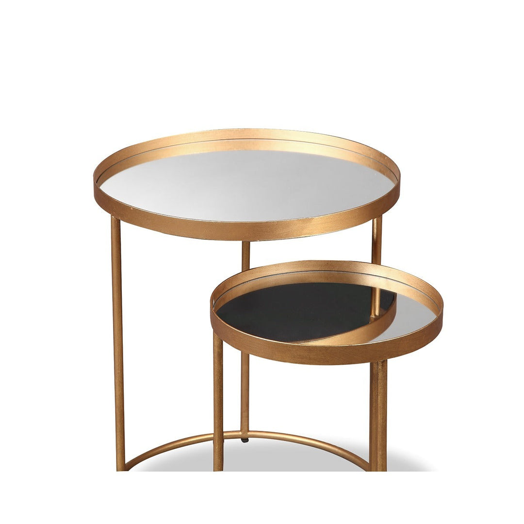 Song Set of 2 Round Side Tables - Antique Gold LiangAndEimil 3