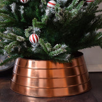 Ivyline Copper Metal Christmas Tree Skirt