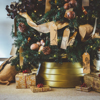 Ivyline Metal Christmas Tree Skirt in Gold