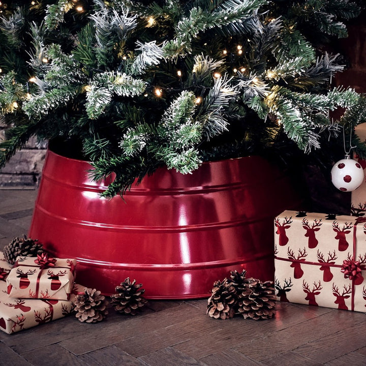 Metal Christmas Tree Skirt - Red Ivyline 1