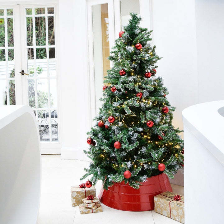 Metal Christmas Tree Skirt - Red Ivyline 3