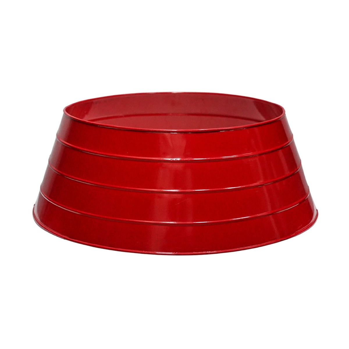 Ivyline Metal Christmas Tree Skirt in Red