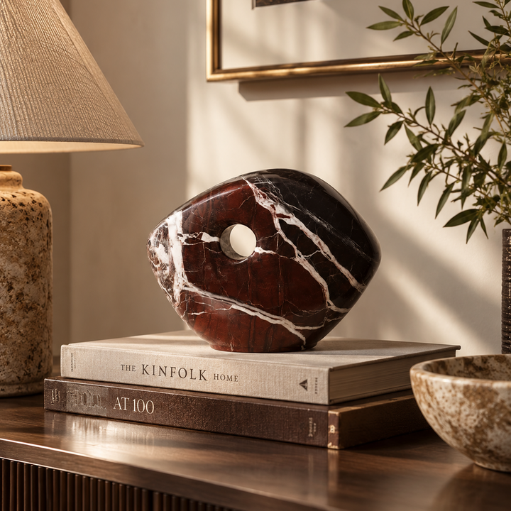 Niccolo Marble Sculpture - Burgundy