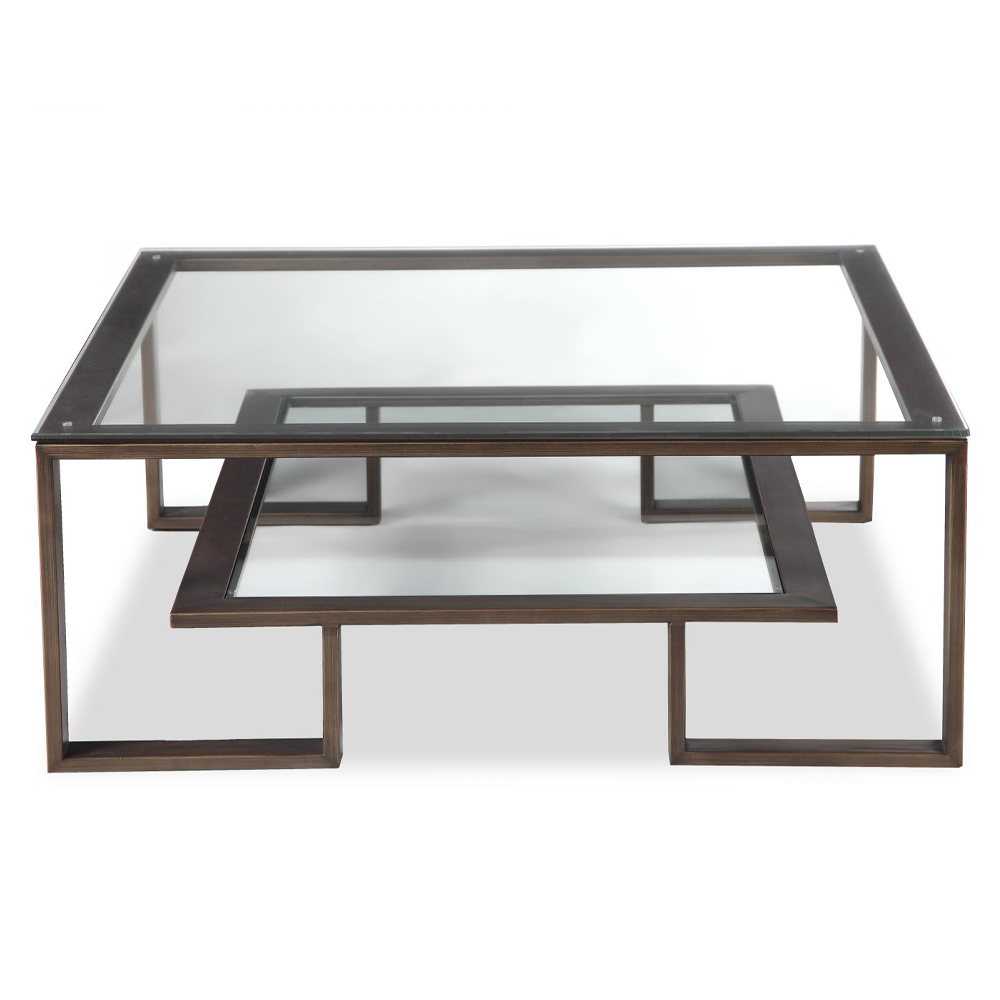  LiangAndEimilLarge-Liang & Eimil Mayfair Coffee Table Bronze Hairline Painted Steel Frame-Bronze 717 