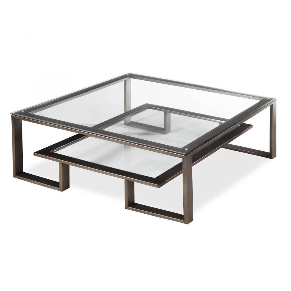  LiangAndEimilLarge-Liang & Eimil Mayfair Coffee Table Bronze Hairline Painted Steel Frame-Bronze 053 