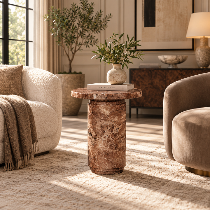 Mila Side Table - Rosso Levanto