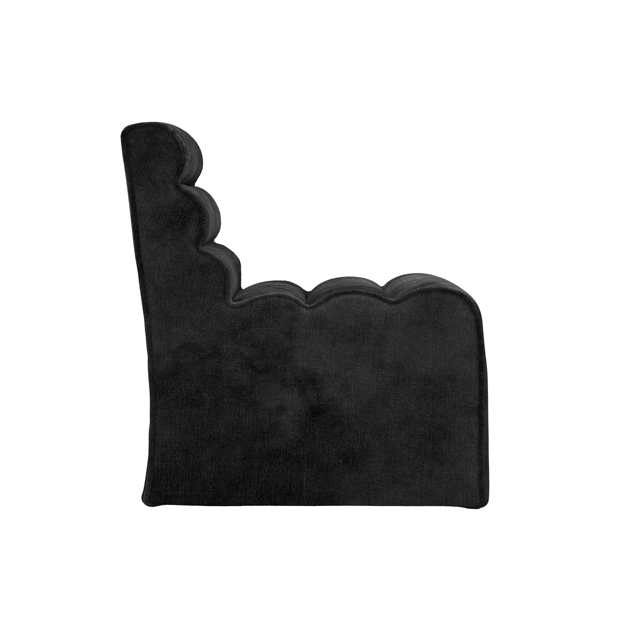 O&Co Naomi Accent Chair in Black Velvet Chenille