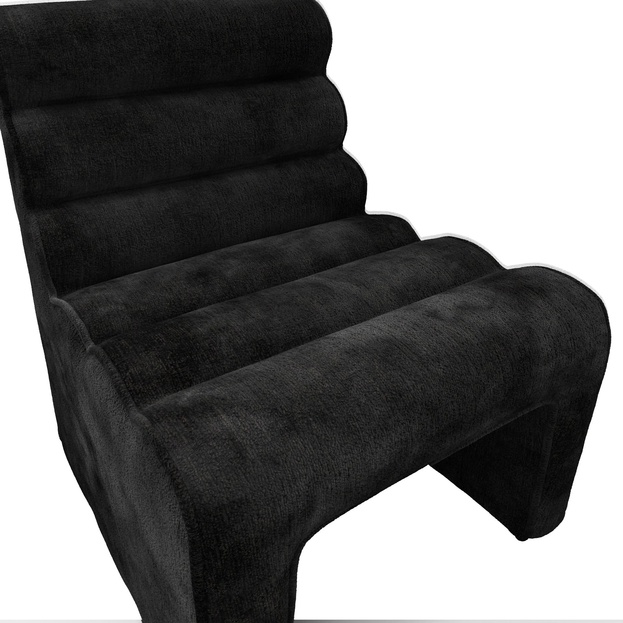 O&Co Naomi Accent Chair in Black Velvet Chenille