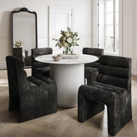 O&Co Naomi Accent Chair in Black Velvet Chenille