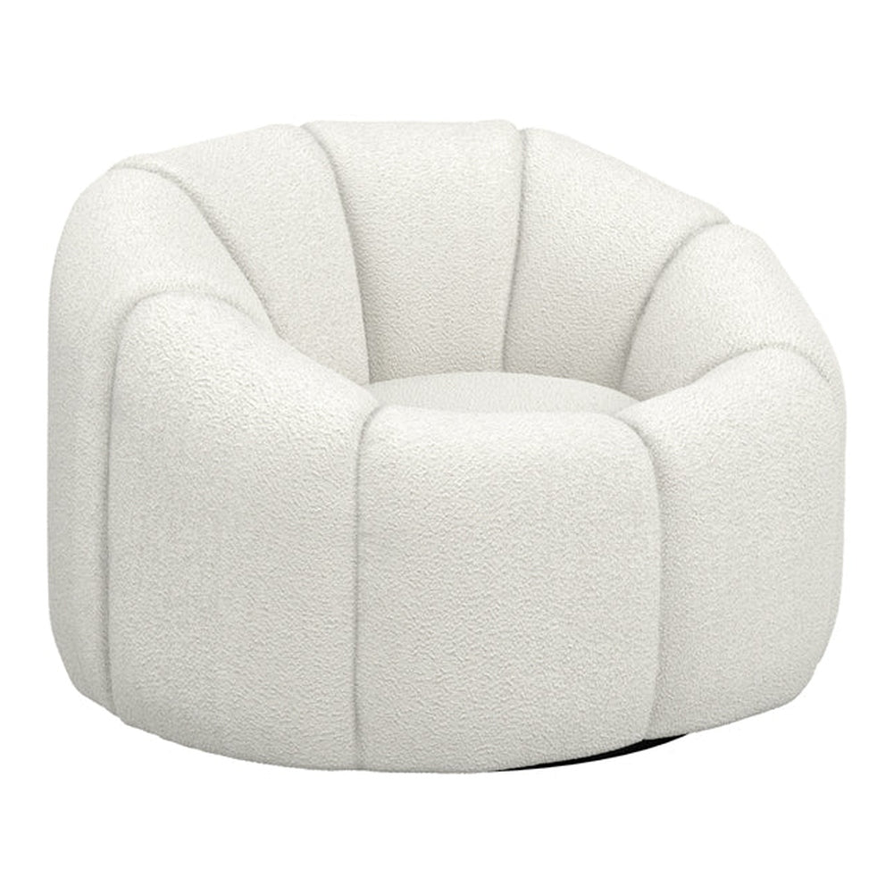 O&Co Sia Swivel Accent Chair in Ivory