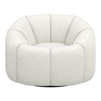 O&Co Sia Swivel Accent Chair in Ivory