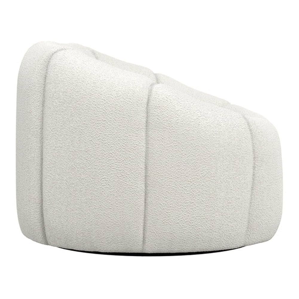 O&Co Sia Swivel Accent Chair in Ivory