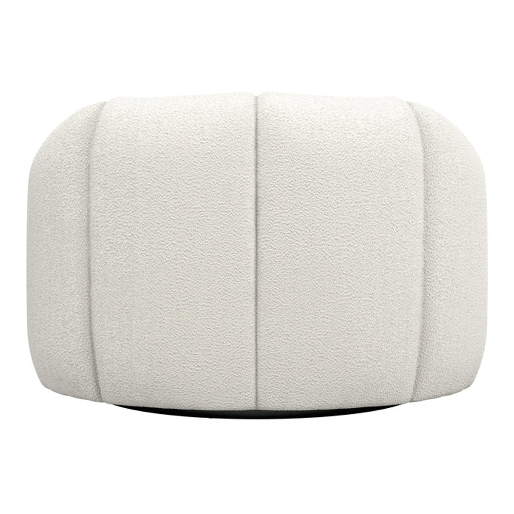 O&Co Sia Swivel Accent Chair in Ivory