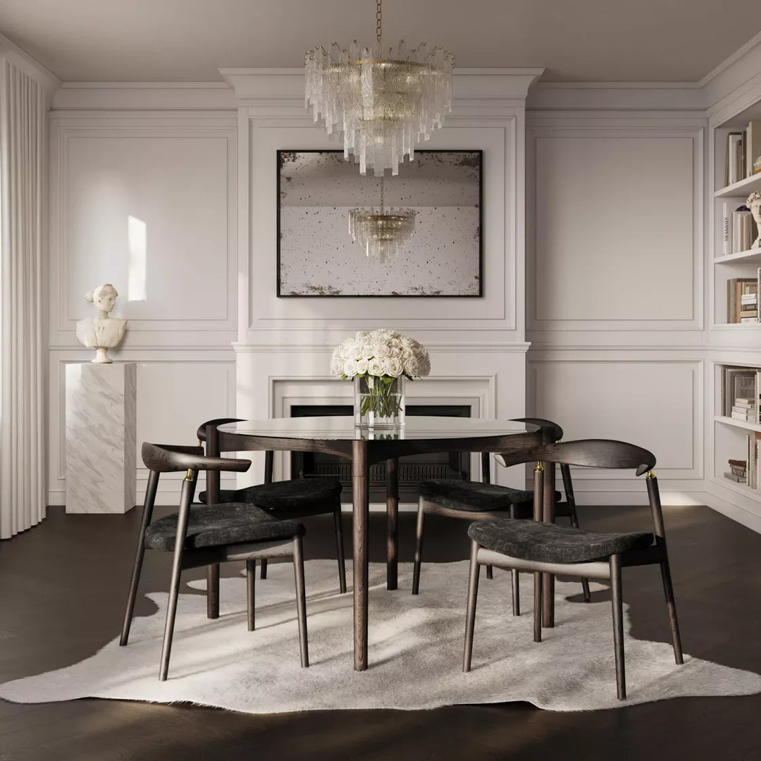 Nell Glass Top Round Dining Table