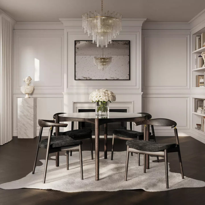 Nell Glass Top Round Dining Table