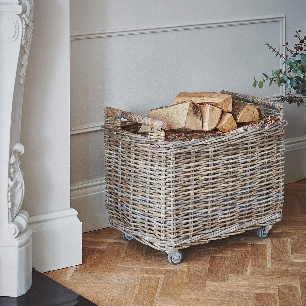 Log Cart - Natural Rattan Ivyline 1