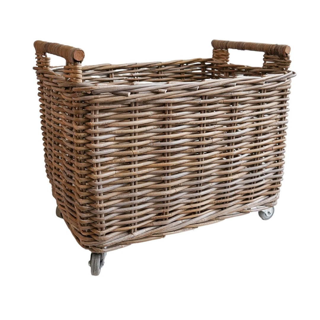 Log Cart - Natural Rattan Ivyline 3