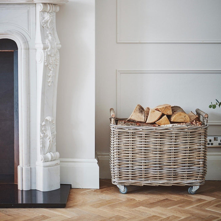 Log Cart - Natural Rattan Ivyline 2