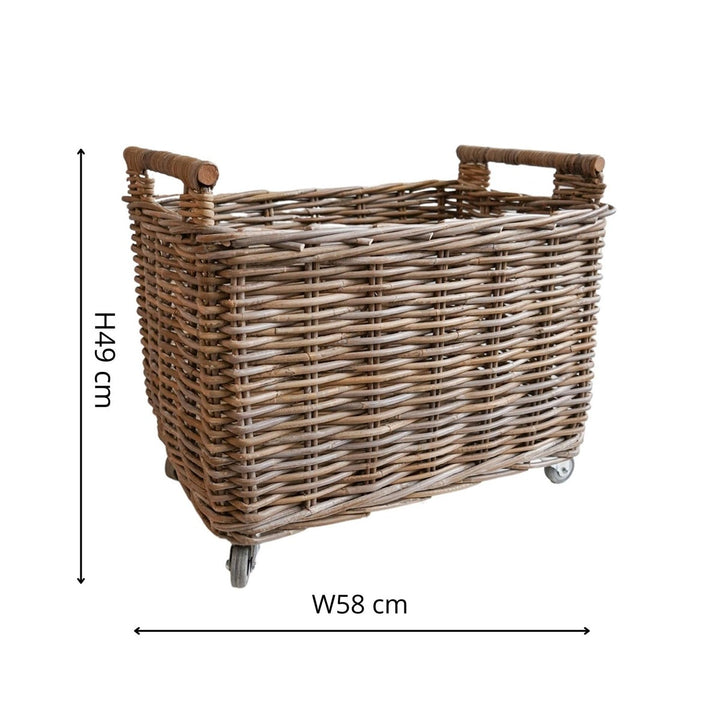 Log Cart - Natural Rattan Ivyline 7