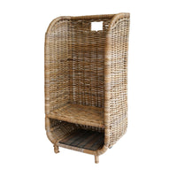 Ivyline Natural Rattan Log Trolley with Kindling Shelf