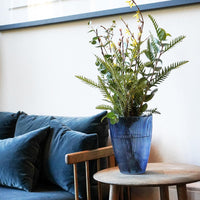 Ivyline Tall Ribbed Vase in Navy