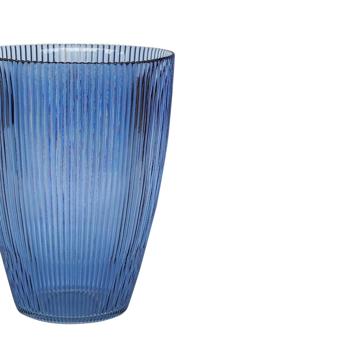 Ivyline Tall Ribbed Vase in Navy