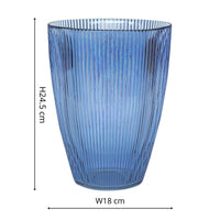 Ivyline Tall Ribbed Vase in Navy