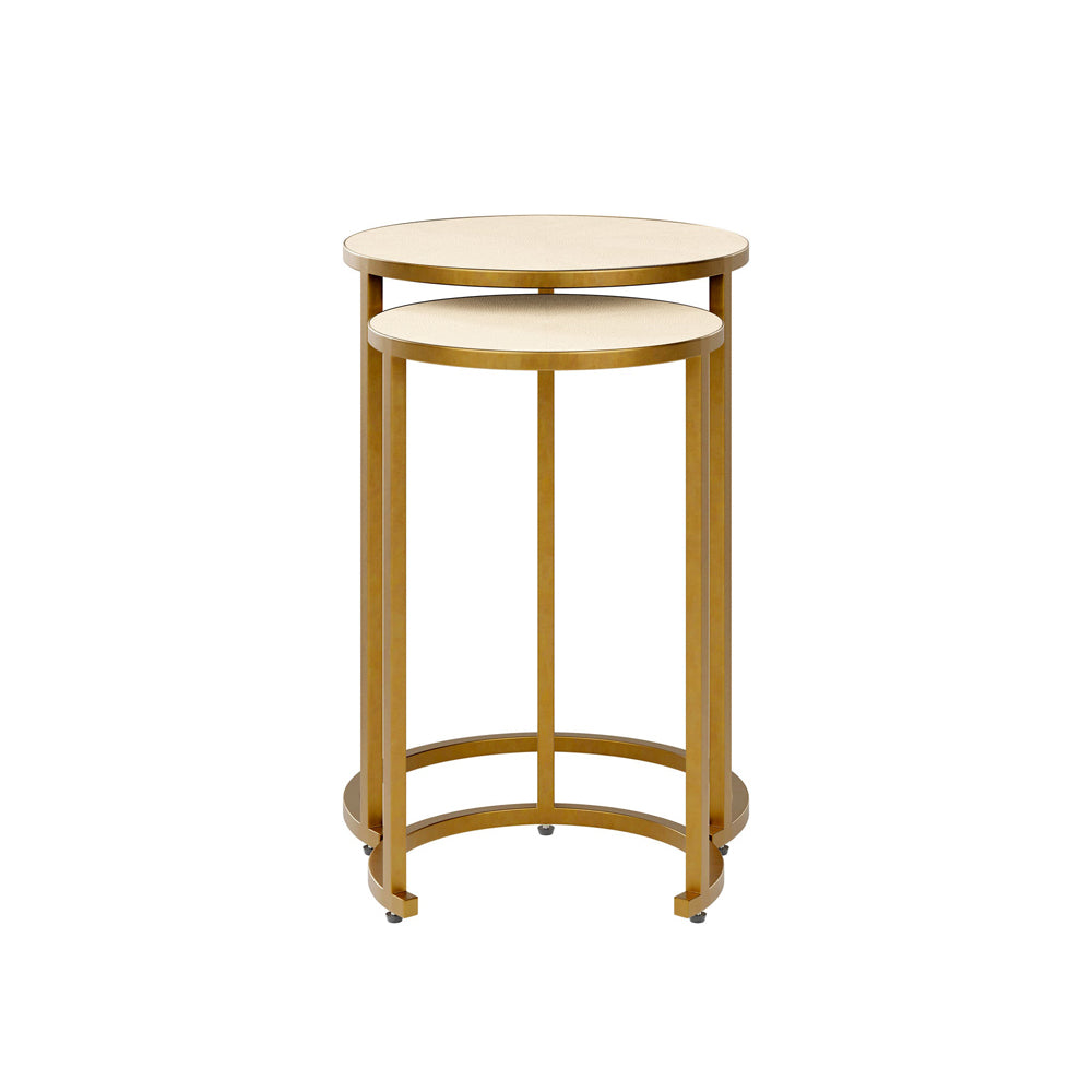 DI Designs Hampton Set of 2 Nest Tables - Ivory Shagreen