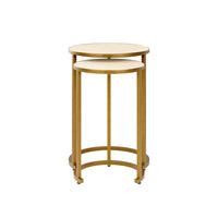 DI Designs Hampton Set of 2 Nest Tables - Ivory Shagreen