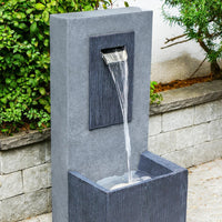 Ivyline Outdoor Contemporary Water Feature Cement