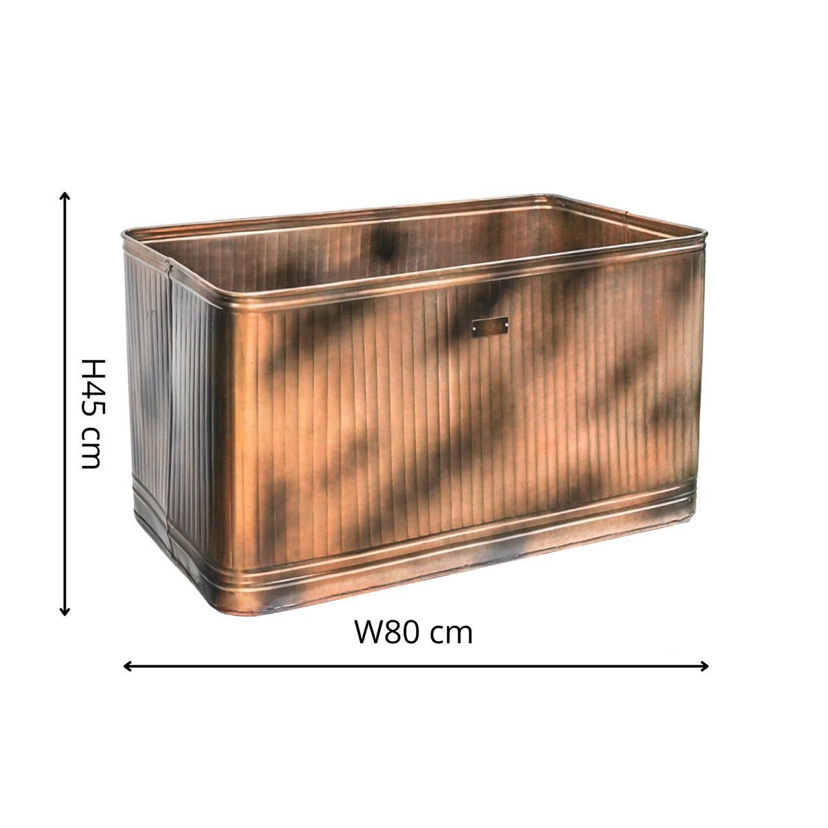 Ivyline Outdoor Hampton Rectangular Copper Metal Planter