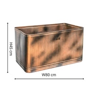 Ivyline Outdoor Hampton Rectangular Copper Metal Planter