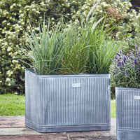 Ivyline Outdoor Hampton Rectangular Galvanised Metal Planter