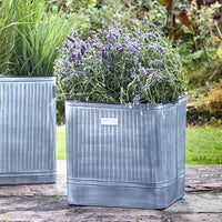 Ivyline Outdoor Hampton Square Galvanised Metal Planter