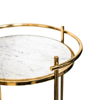 Ivyline Opulence Set of 2 Nested Side Tables in Marble & Gold