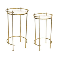 Ivyline Opulence Set of 2 Nested Side Tables in Marble & Gold