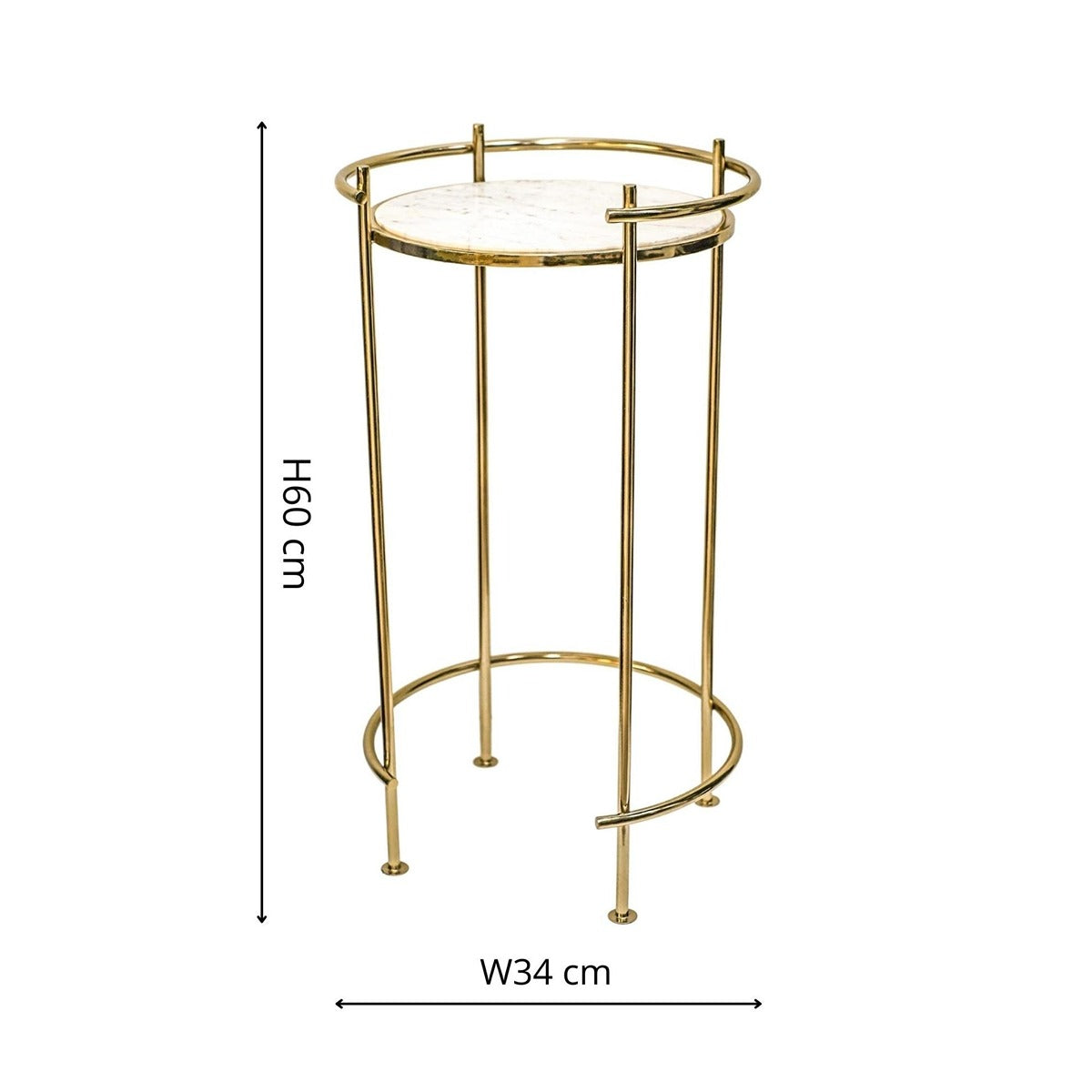 Ivyline Opulence Set of 2 Nested Side Tables in Marble & Gold