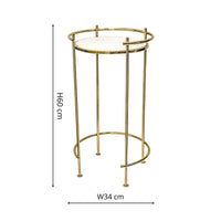 Ivyline Opulence Set of 2 Nested Side Tables in Marble & Gold