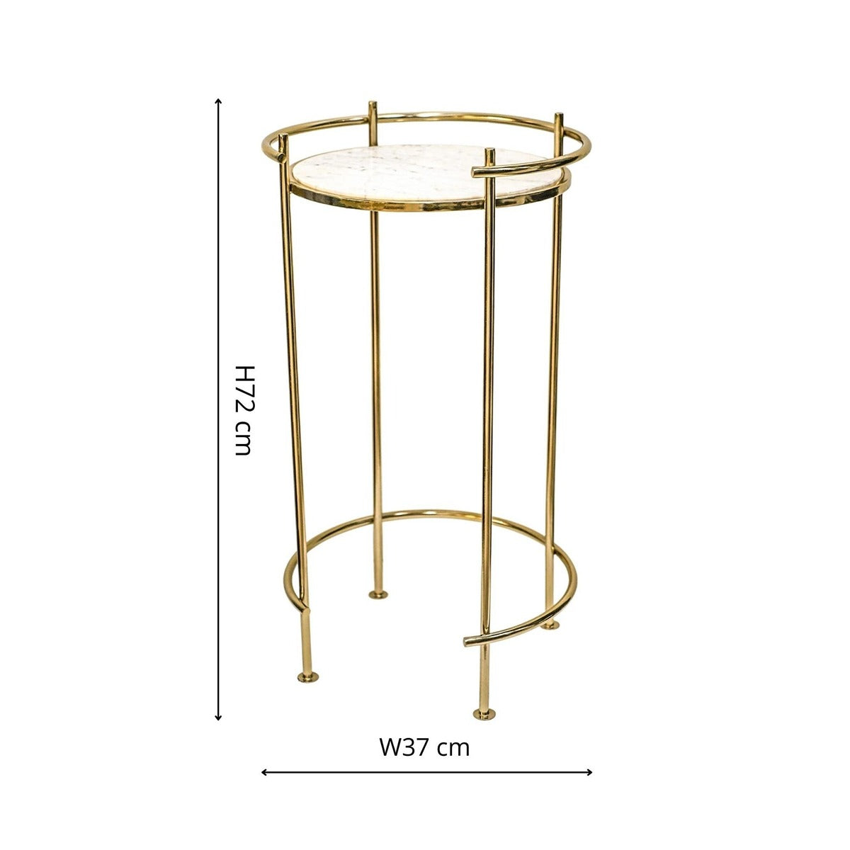 Ivyline Opulence Set of 2 Nested Side Tables in Marble & Gold