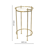 Ivyline Opulence Set of 2 Nested Side Tables in Marble & Gold