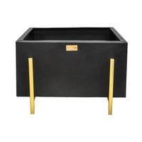 Ivyline Outdoor Orion Fire Pit in Matt Black & Antique Gold