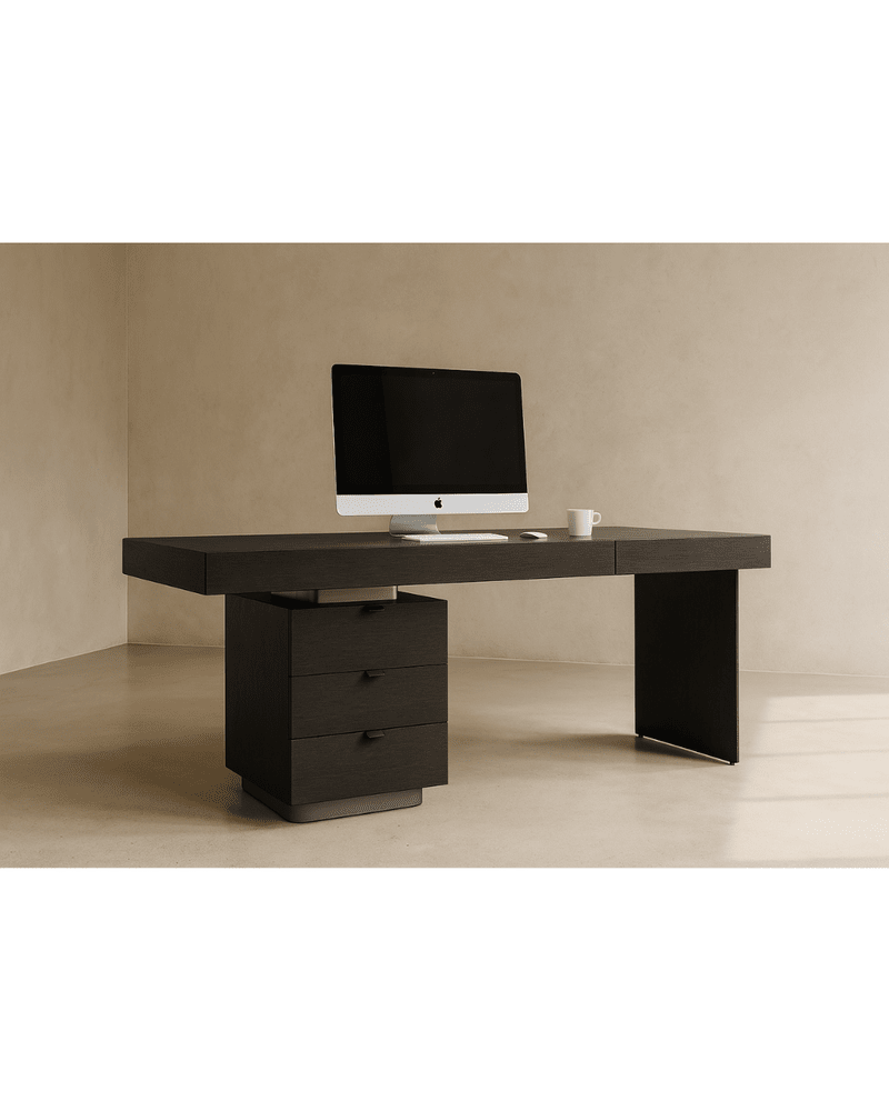Oston Left Drawers Desk - Grey Tommy Franks 2